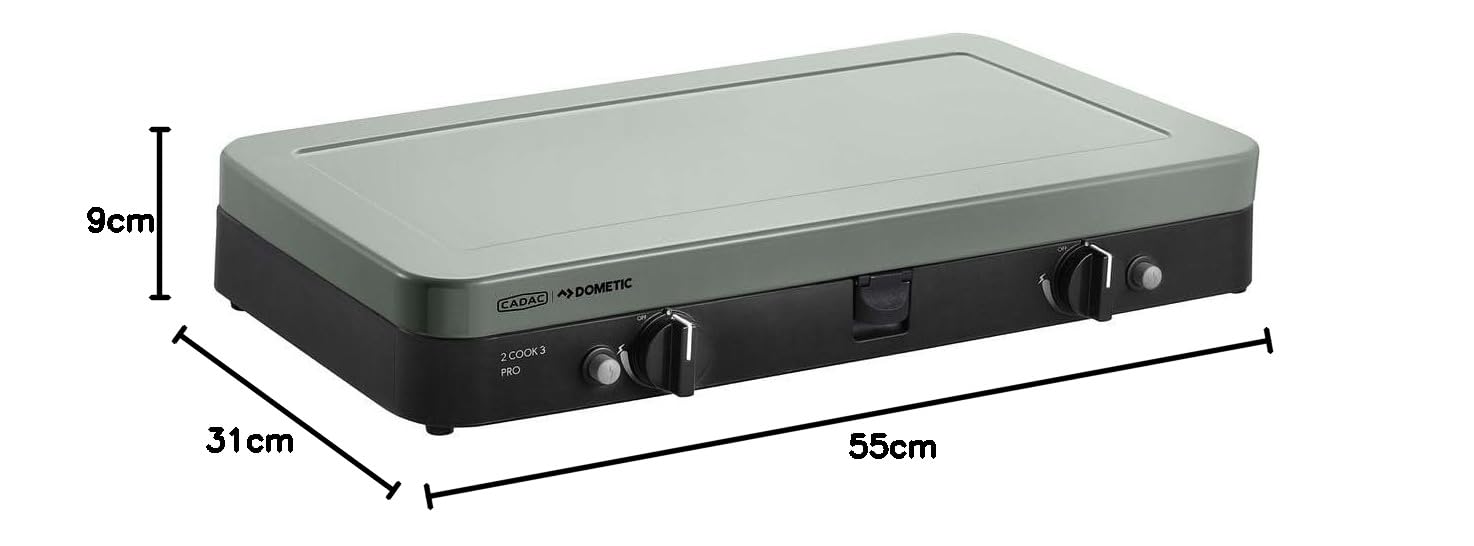 CADAC 2-Cook 3 Pro Deluxe 30mBar - Gril de table pour usage extérieur - Comprend un sac de rangement - Raclette - Noir - Vert - Barbecue