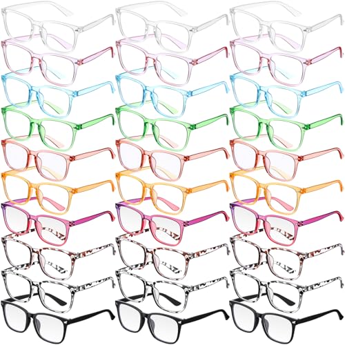 Image of Jerify 30 Pack Blue Light Glasses for Woman Men, 10 Colors | Fashion Bluelight Blocking Glasses for Computer Use Gaming Work, Anti Eyestrain