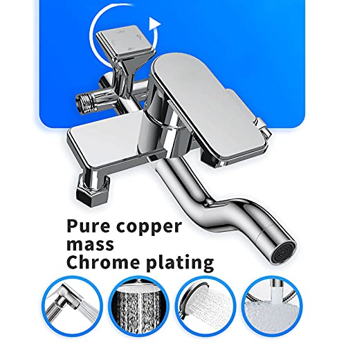 Ensemble de mitigeur de douche réglable avec douchette à main et robinet bidet - 4