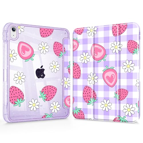 Coque iPad Air 11 M4 avec porte-crayon fraise protectrice