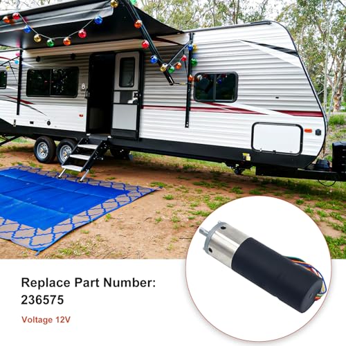 Image of 236575 RV in-Wall Slide-Out Motor Compatible with Lip-pert Schwintek in-Wall Slide System for RV Travel Trailer and Camper, 300:1 High Torque Gear Ratio, 12V IG-42 10mm Motor Assembly