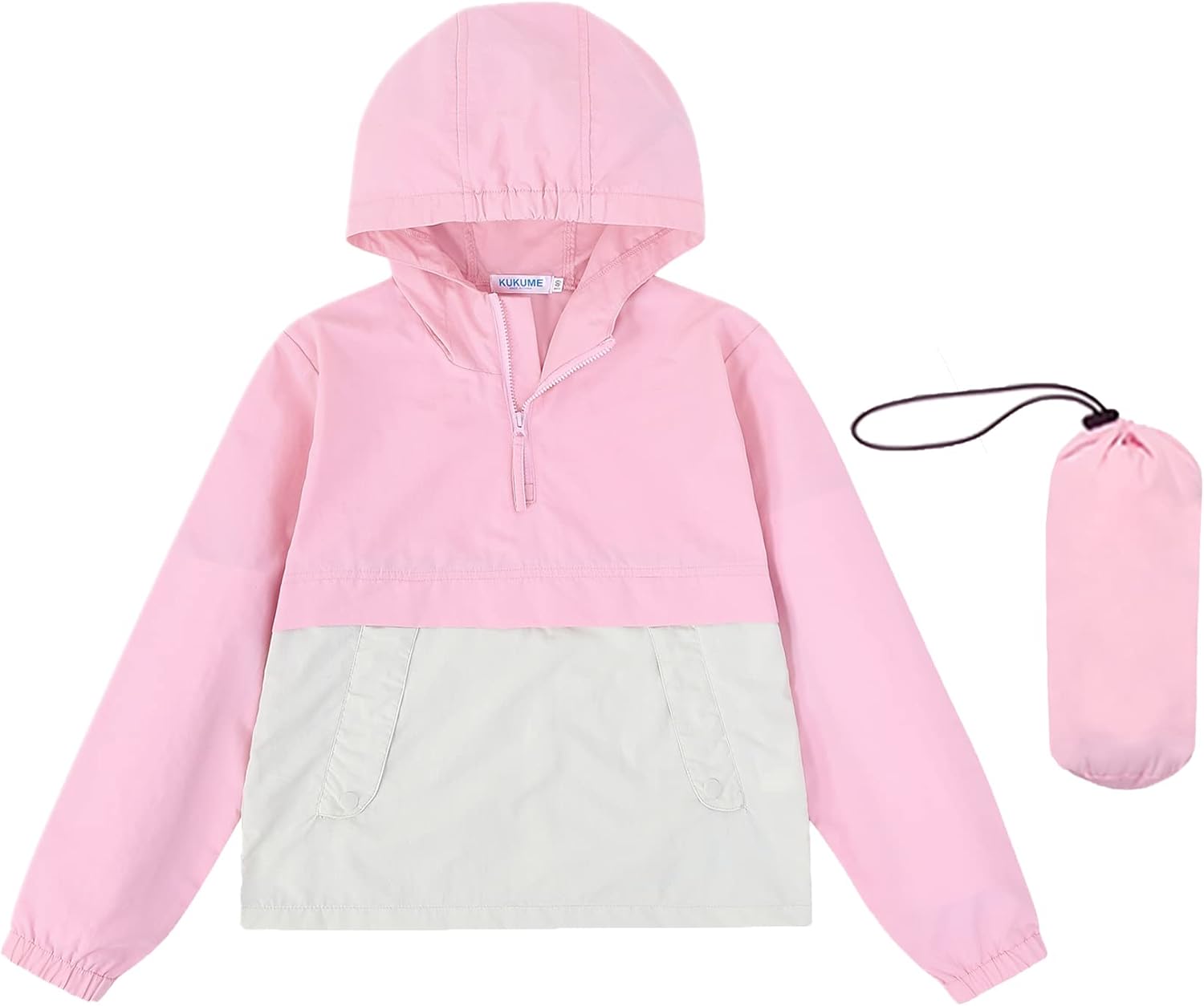 Boys Girls Packable Rain Jacket Lightweight Waterproof Hooded Raincoats Windproof Size 3-12Y