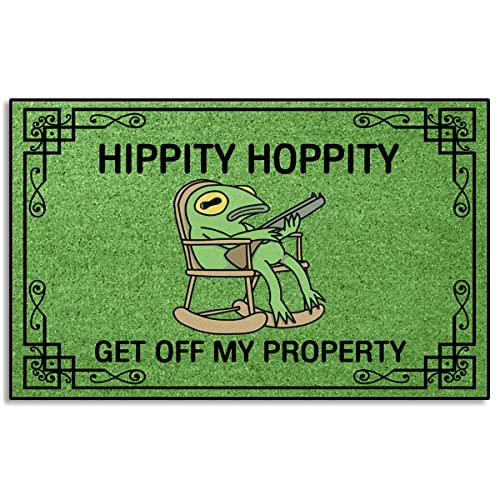 Wulidrom Doormat Hippity Hoppity Get Off My Property Rug for High Traffic Areas