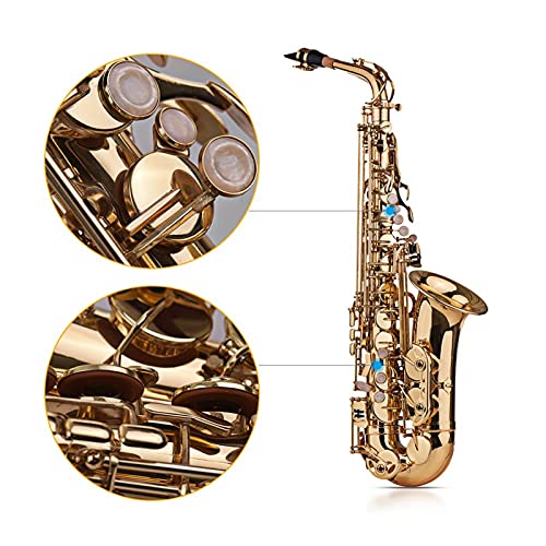 Saxofoon Eb Alto Saxofoon Sax Messing gelakt goud 802 Key Type Woodwind-instrument met gevoerde draagtas handschoenen… - Image 5