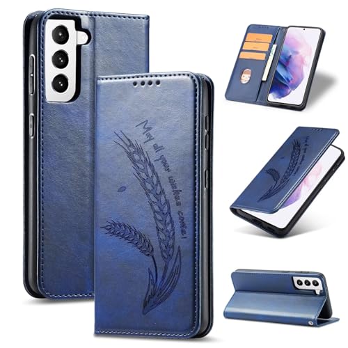Custodia Compatibile con Huawei Y8P/P smart S, Magnetico Flip Folio Premium Cover [PU Pelle] con Slot per Carte, Cellulare Portafoglio Protettiva Antiurto Cover,Blu