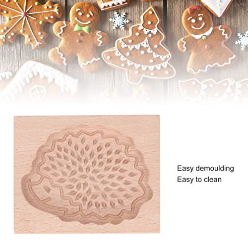 Cookie Mold, Cute Reusable Beech Wood Cookie Stamp for Home (Hedgehog) - Image 3