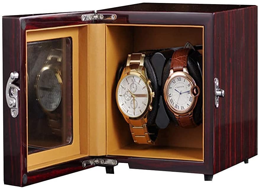 Remontoir de montre double automatique de luxe, boîtier d'affichage en bois