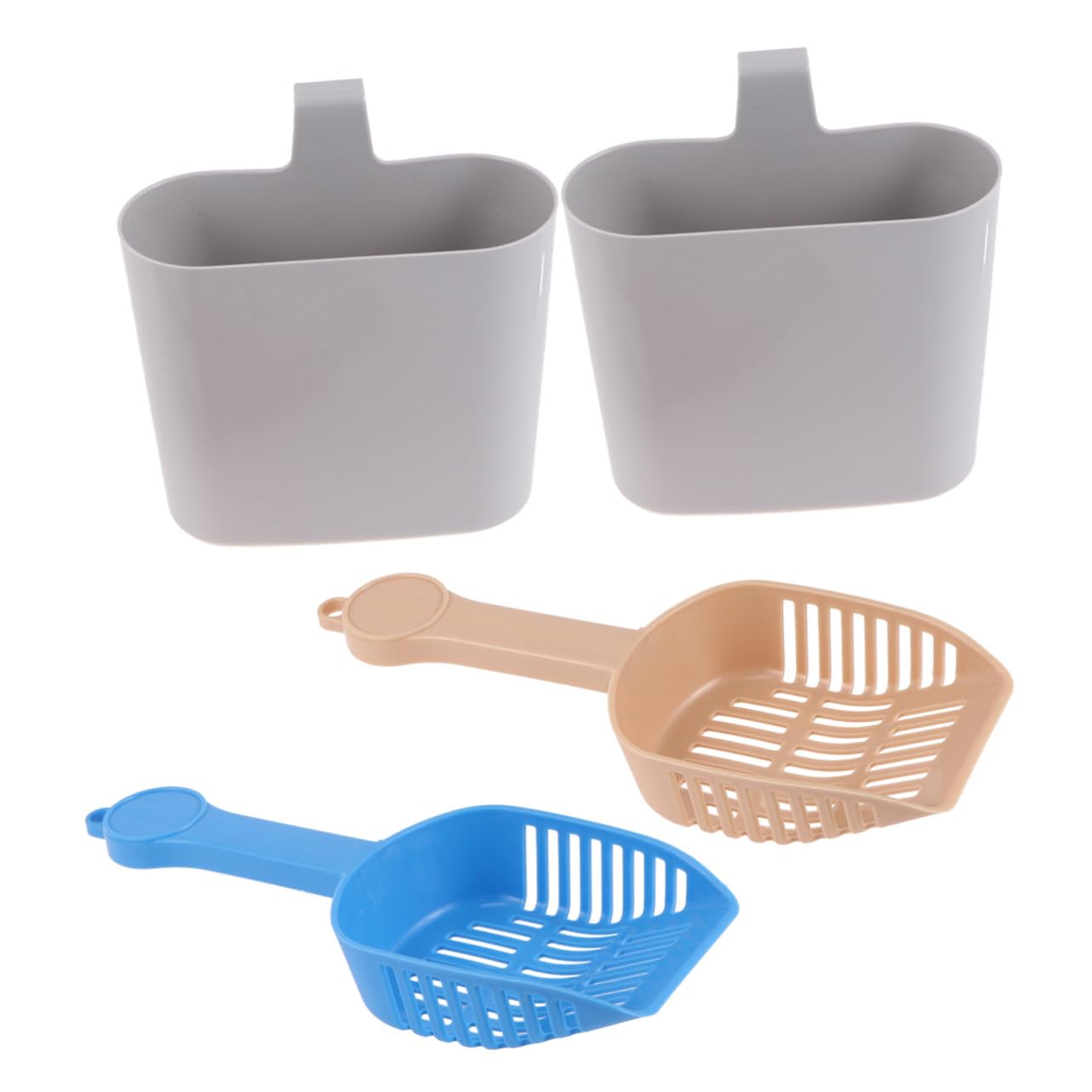 FDEFIRTFG Cat litter scoop, 2pcs Cat Litter Cleaning Tool Pet Accessories Storage Barrel Included Random Color