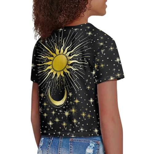 Image of 4th of July Shirt for Girls 7-8 Years US Flag Crop Tops Kids Outfit Independent Day Graphic Tee-