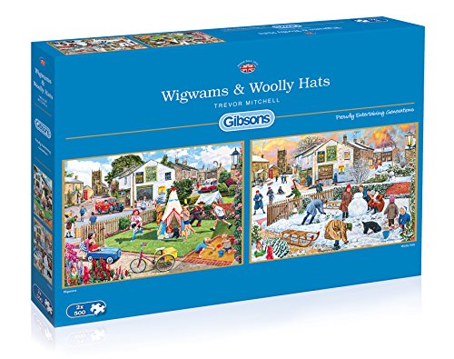 Preisvergleich Produktbild Gibsons Wigwams und Wollmützen Puzzle, 2 x 500 Teile