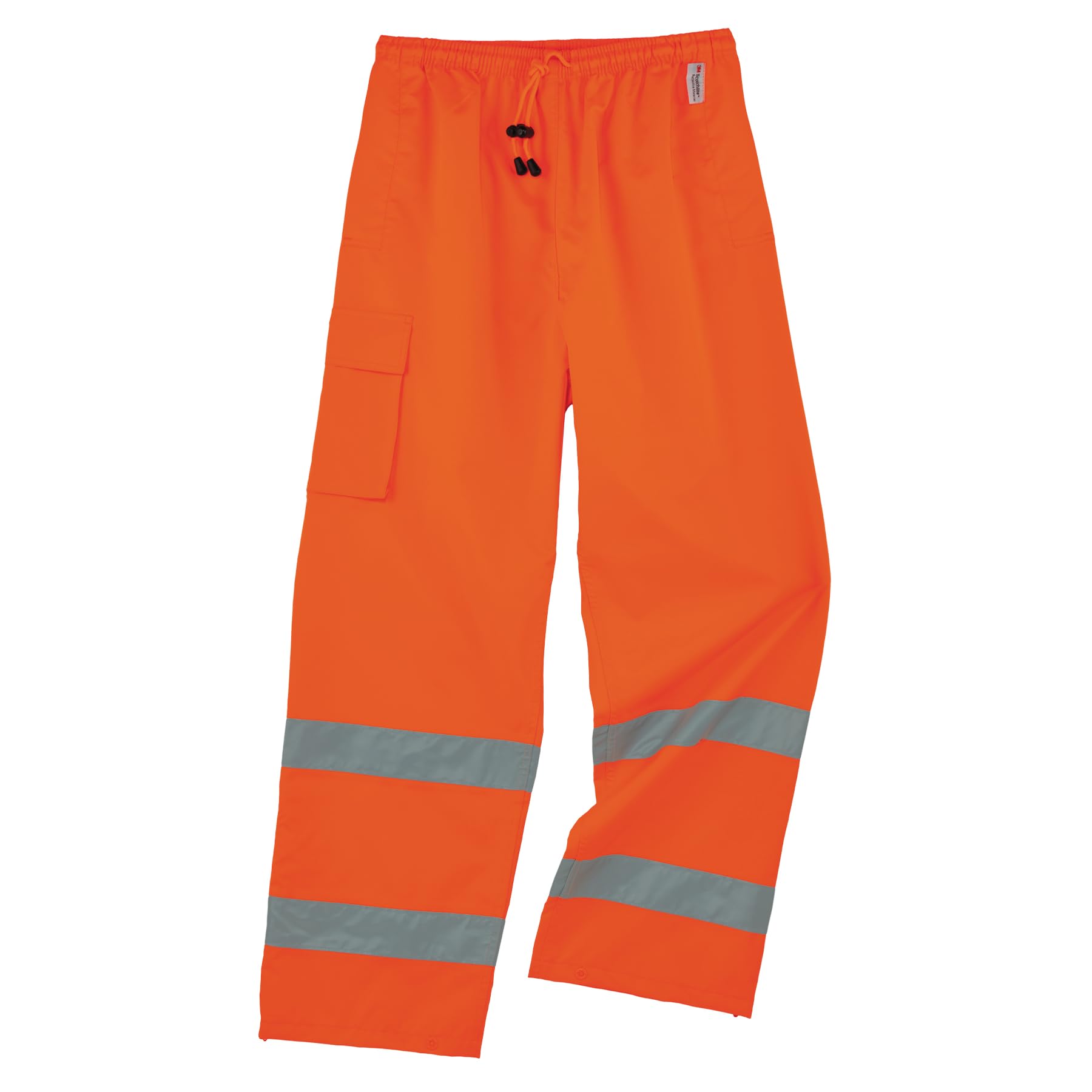 Ergodyne Orange Glowear 8915 Ansi High Visibility Reflective Safety Rain Pants, Large