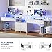 REAHOME 61 Inch Gaming Desk with Charging Station and LED Lights, Reversible Computer Desk with Storage Drawer and Monitor Stand, Modern Desk Table with File Cabinet & Side Pocket, Carbon Fiber White