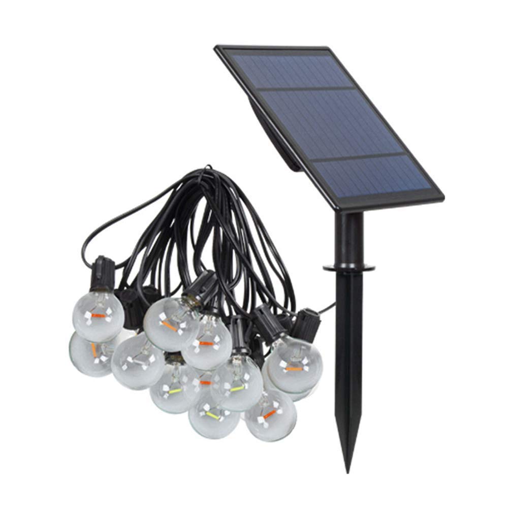 luci di natale,luci solari all'aperto della stringa lampadine multicolori del globo G40 luci di Natale impermeabili- 27,8 Ft 25 LED 4 modalità per la decorazione del partito del giardino del pati