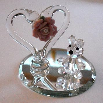 Crystal Bear Under Heart Handcrafted Using Crystal