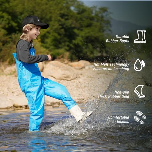 image for Ghosthorn Chest Waders for Kids Youth Fishing Waders Waterproof Huntin