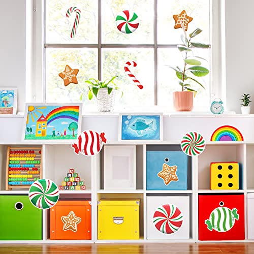 Image of Whaline Christmas Gingerbread Bulletin Board Decorations Set Gingerbread Man Candy Cane Cutouts Merry Christmas Cutouts Cute Classroom Decor for Xmas Winter Holiday School Home Wall, 76Pcs