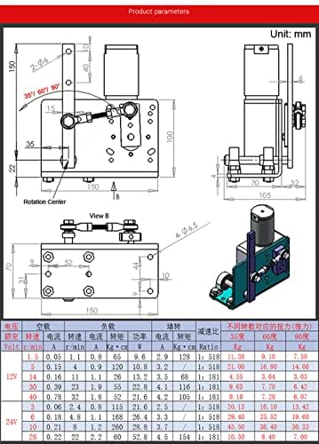 DIY Reciprocating Swing Motor Actuator Speed Adjustable Angle 35/60/90 Degree with Power Supply and Governor (DC12V, 1.5RPM)
