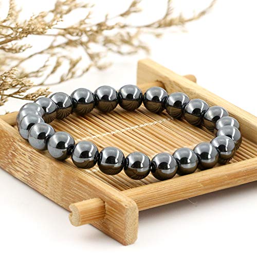 Image of Clearain Natural Gemstones Bracelet 8mm Chakra Round Beads Energy Power Crystal Reiki Healing Elastic Stretch 7 Inch for Women Men Unisex