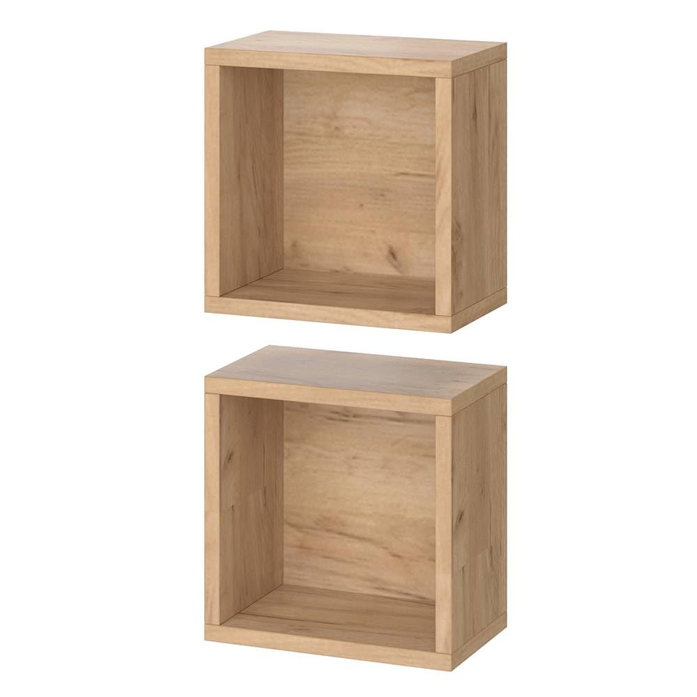 Vicco Mensola a muro Senyo, rovere Goldkraft, 25 x 25 cm set da 2, per il bagno, Tanto spazio per gli utensili da bagno