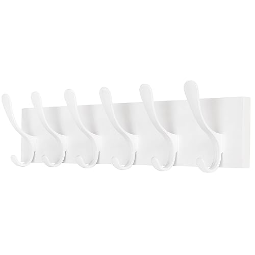 SKOLOO Coat Rack Wall Mount - Wooden White Wall Coat