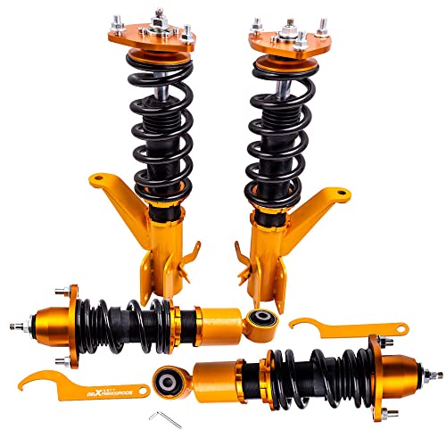 maXpeedingrods Adjustable Coilovers for Honda Civic VII EM2 2001-2005 for ES ET 2000-2006, 24 Click Rebound Force Setting Spring Shock Absorber Suspension Coil Struts, Lowering Kit by 1-3â€