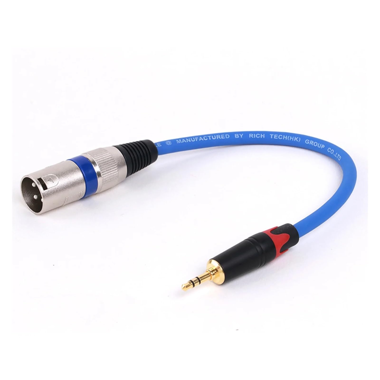 Adaptateur de convertisseur audio jack mâle 3,5 mm (1/8") vers connecteur femelle/mâle 3 broches for guitare, mixeur et micro(Blue-M,2.9M)