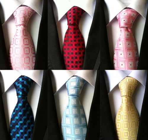 WeiShang Lot 6 PCS Classic Men's Tie Necktie Woven JACQUARD Neck Ties