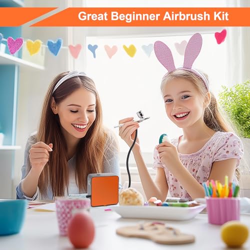 Lya Vinyl Mini Airbrush Kit with Air Compressor, 40 PSI High Pressure Air Brush Non-Clogging with 0.2/0.3/0.5mm Nozzle/Cleaning Sets, Ideal for Painting, Model Painting, Automotive Graphic - Image 7