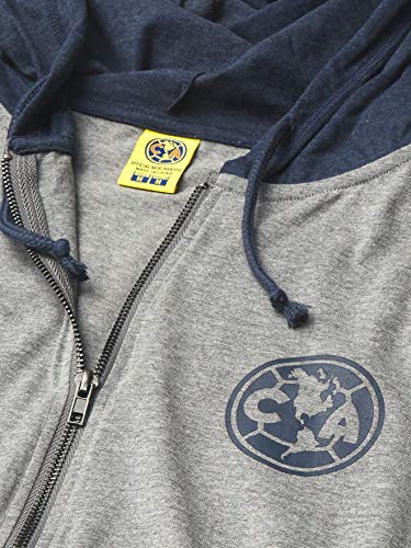 Icon Sports Federacion Mexicana de Futbol Asociacion Club America Mens Full-Zip Lightweight Hoodie, Gray, Youth Small3