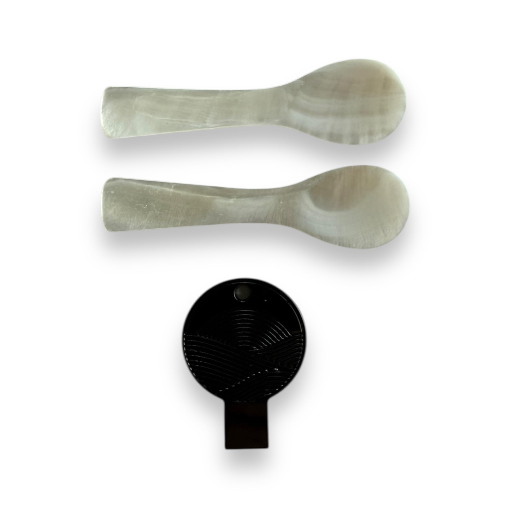 Caviale chiave apriscatole + cucchiaio madreperla (onice)