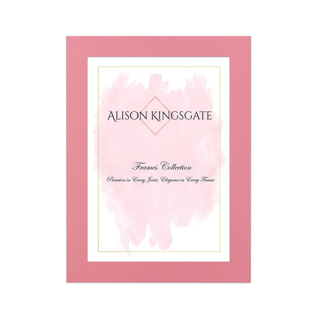Alison Kingsgate Modern 8X6 Pink- Picture Frame - Engineered Wood Photo Frame with Shatterproof Perspex Front - Ideal for Posters, Certificates & Artwork - Wall Mount or Tabletop Display โ image 1