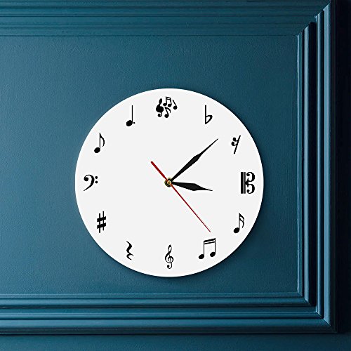 The Geeky Days Musical Notes Wall Clock Personalized Music Sign Modern Simple Watch Time Wall Clock Round Shape Creative Art Wall Decor Unique Gift For Music Lover #TOP6