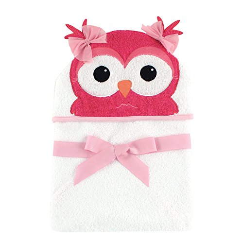 Image of Hudson Baby Unisex Baby Cotton Animal Face Hooded Towel, Cutesy Owl, One Size