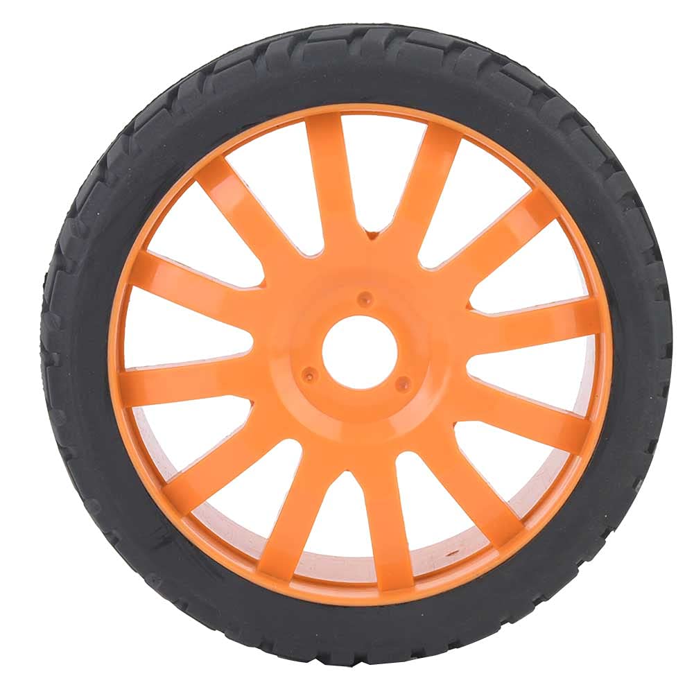 Pneus RC, 17Mm Hex RC et Pneus Pneus de Voiture RC 2 Pièces 1/8 Pneus RC Mise à Niveau Pneus de Moyeu de Jante de Roue Pneus en Caoutchouc pour 1/8 sur Route Accessoire de (Orange)