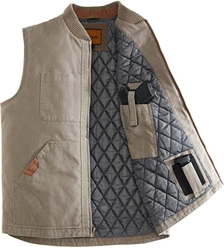 Venado Concealed Carry Vest for Men - Built-in Left and Right Handed Holster (Light Olive, Small)