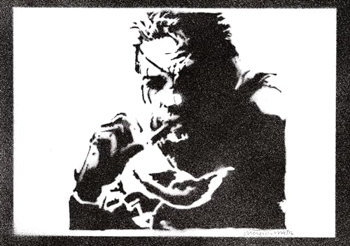 moreno-mata Authentique Graffiti Fait a la Main Metal Ge... Gamer Poster Solid Snake Handmade Affiche Decoration Murale Tableau Cadre Salon Chambre Cadeau Homme et Femme