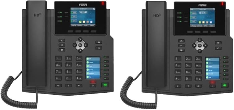 هاتف Fanvil IP Phone X4U Gigabit SIP Enterprise Desktop Phone مع شاشة LCD ثنائية اللون ذات عبوتين