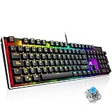Teclado Mecánico Gaming ACGAM AG-109R 105 Teclas y Switches Blue,100% Anti-Ghosting RGB Retroiluminado Mechanical Keyboard con Disposición...