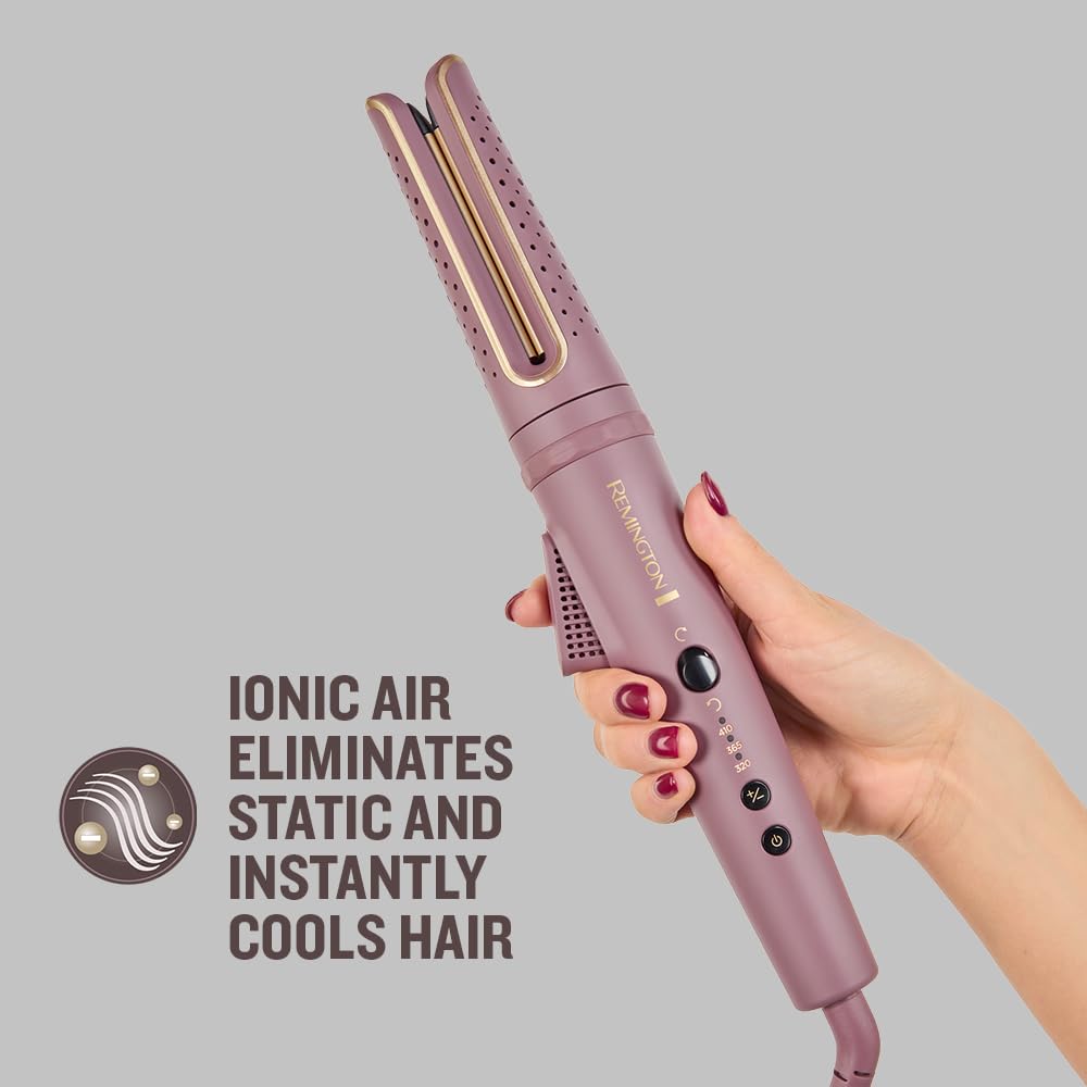Remington Lokówka AIRvive z technologią jonową, powłoka ceramiczna z mikroodżywką, obracający się korpus, wyświetlacz LED, regulowana temperatura 160-210°C, CI8930