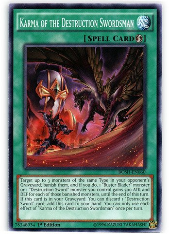 Yu-Gi-Oh! - Karma of the Destruction Swordsman (BOSH-EN060) - Breakers of Shadow - 1st Edition - Common