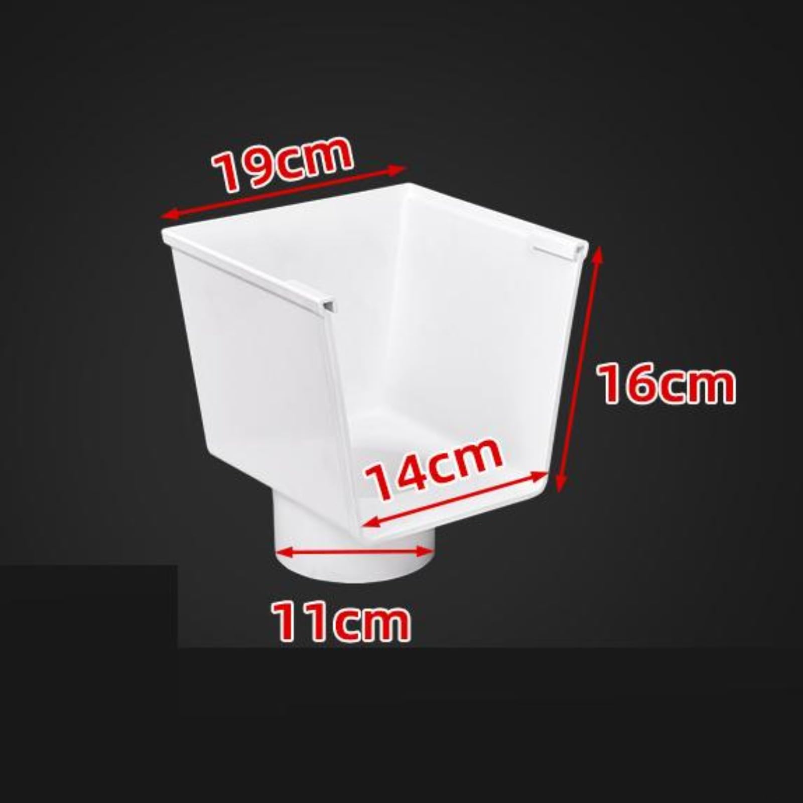 Grondaia in PVC con profilo a U 19 X 16 cm grondaia | Per il drenaggio del tetto e grondaia da giardino per casa, garage e giardino, terrazza e carport (L)