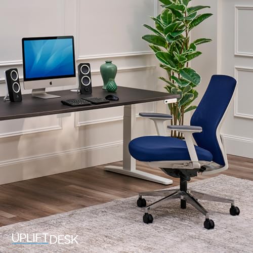 Image of UPLIFT DESK Envoke Ergonomic Office Chair - Adjustable Lumbar Support, Mesh Back, Headrest, Synchro-Tilt Recline Home Office Desk Chairs with 3-Way Arms, 300 lb Capacity (Blue)