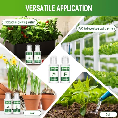 Nutrientes Hidropónicos 800 ml A y B para Plantas miniatura 7