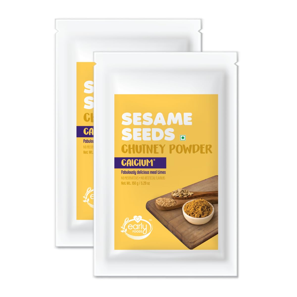 Early Foods - Pack of 2 Sesame Seeds Chutney Powder | Til Chutney Powder | Instant Chutney Podi | Idli Dosa Chutney Podi 150g (B0C3ZT2V7C) Amazon Price History, Amazon Price Tracker