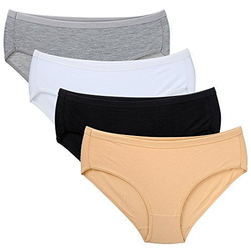 Closecret Braguitas Elásticas Comfort Cotton para Mujeres Hipster Panty (S(Cintura:66-69cm), 4 Colores)