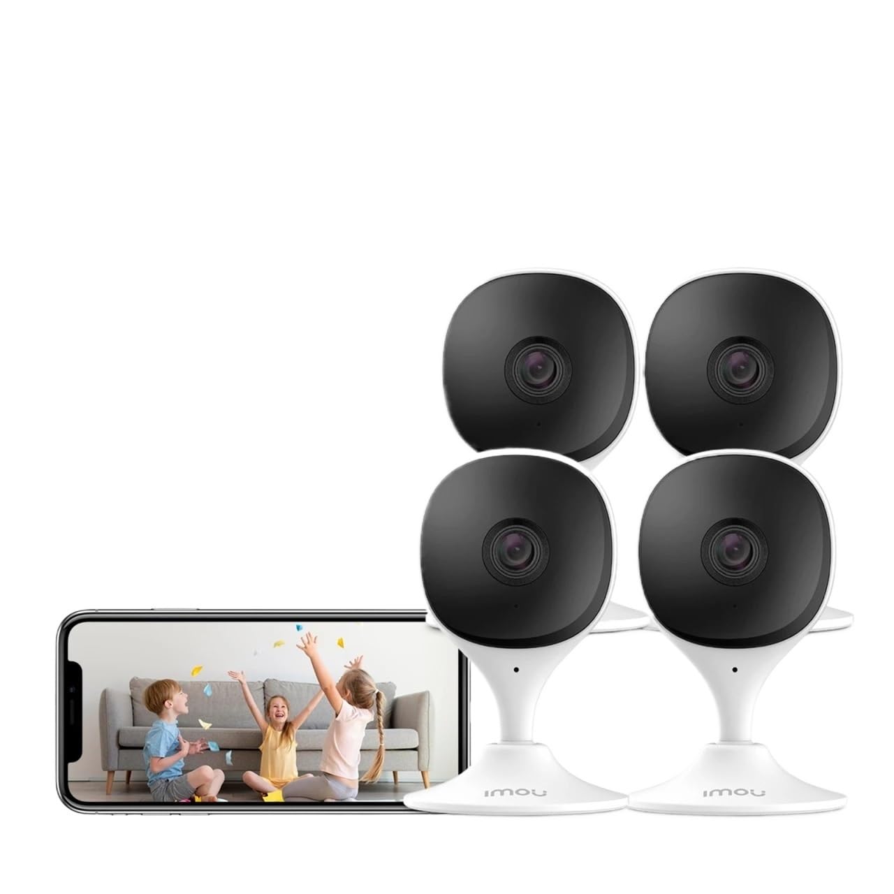 Oshpmbdlyfj 3.6Mm 4Pcs 2/3Mp Wifi Camera Monitor Camera Human Detection Compact Smart Night Vision Camera Indoor Mini Surveillance(Us Plug_4pcs Dk1 2Mp)
