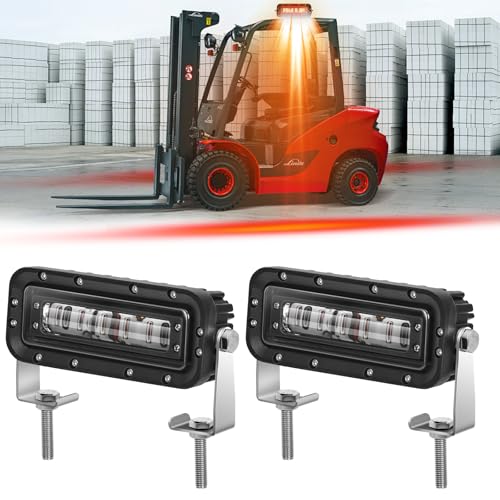 DOOPLNIN Forklift Safety Light 2-Pack Red - IP68 Waterproof 10-80V