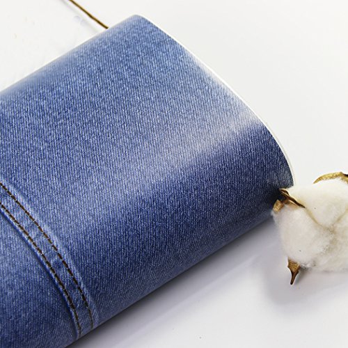 Decorative Blue Denim Pattern Vinyl Contact Paper Self Adhesive Shelf Liner For Kitchen Cabinets Countertop Furniture Crafts 17.7X78.7 Inches #TOP1