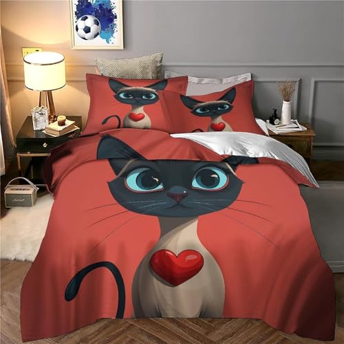Housse de couette lapin mignon microfibre hypoallergénique 220x240 parure de lit 3D