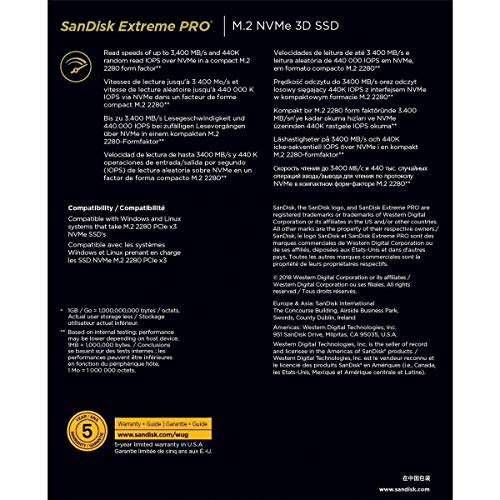 SSD Extreme PRO M.2 NVMe 3D - Disco rigido interno da 500 GB, Tecnologia 3D-NAND, Velocità di lettura 3.400 MB/s - Hdd - Immagine 4